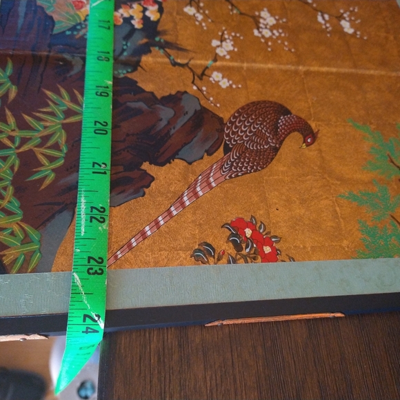 Vintage Japanese Folding Screen - Elegant Cherry Blossom and Birds Sceen - Picture 15 of 16